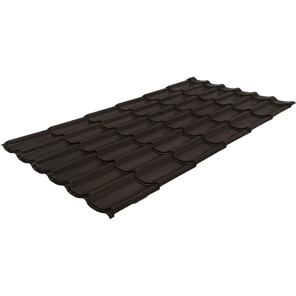Металлочерепица 0.5 мм ГОСТ 3600x1180 мм RR32 коричневый Grand Line STLM-2091145 - Вид №2