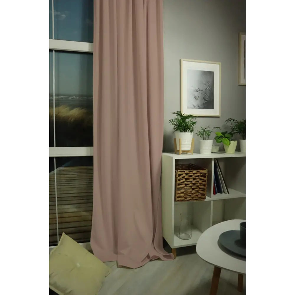 Штора на ленте бархат 230x280 см цвет крем LINEN WAY STLM-2169785 - Вид №2