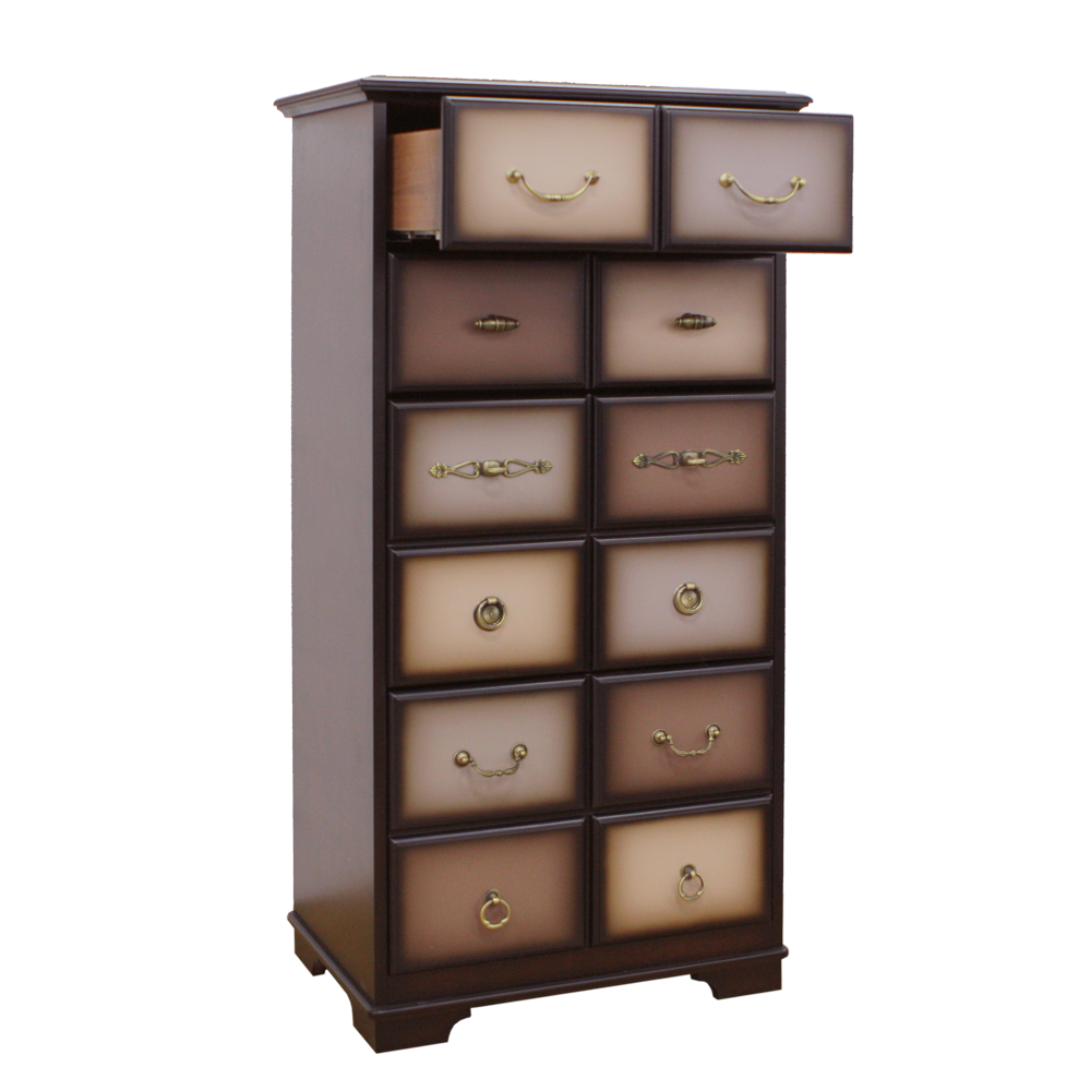 11536 Комод Пандора 5 Орех Оберджин, цвет фасада Шоколад BOGACHO 4627139508595 - Вид №1