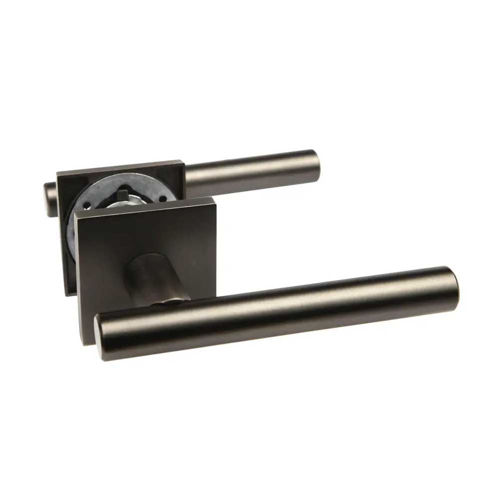 Дверная ручка на розетке KREAFORTA Усожа без запирания цвет графит STLM-2053455