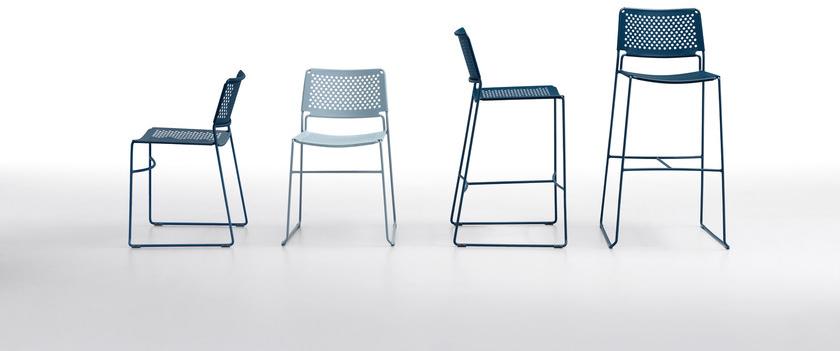 Midj Высокий садовый стул из стали со спинкой Slim sun-id-1436097 - Вид №2