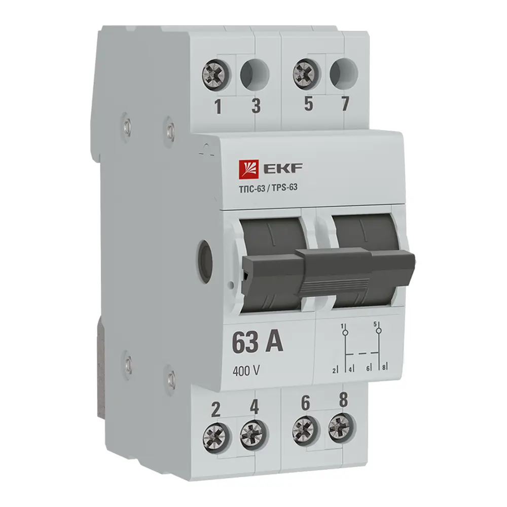 Трехпозиционный переключатель EKF Proxima 2P 63 А 88883190 STLM-2088062 