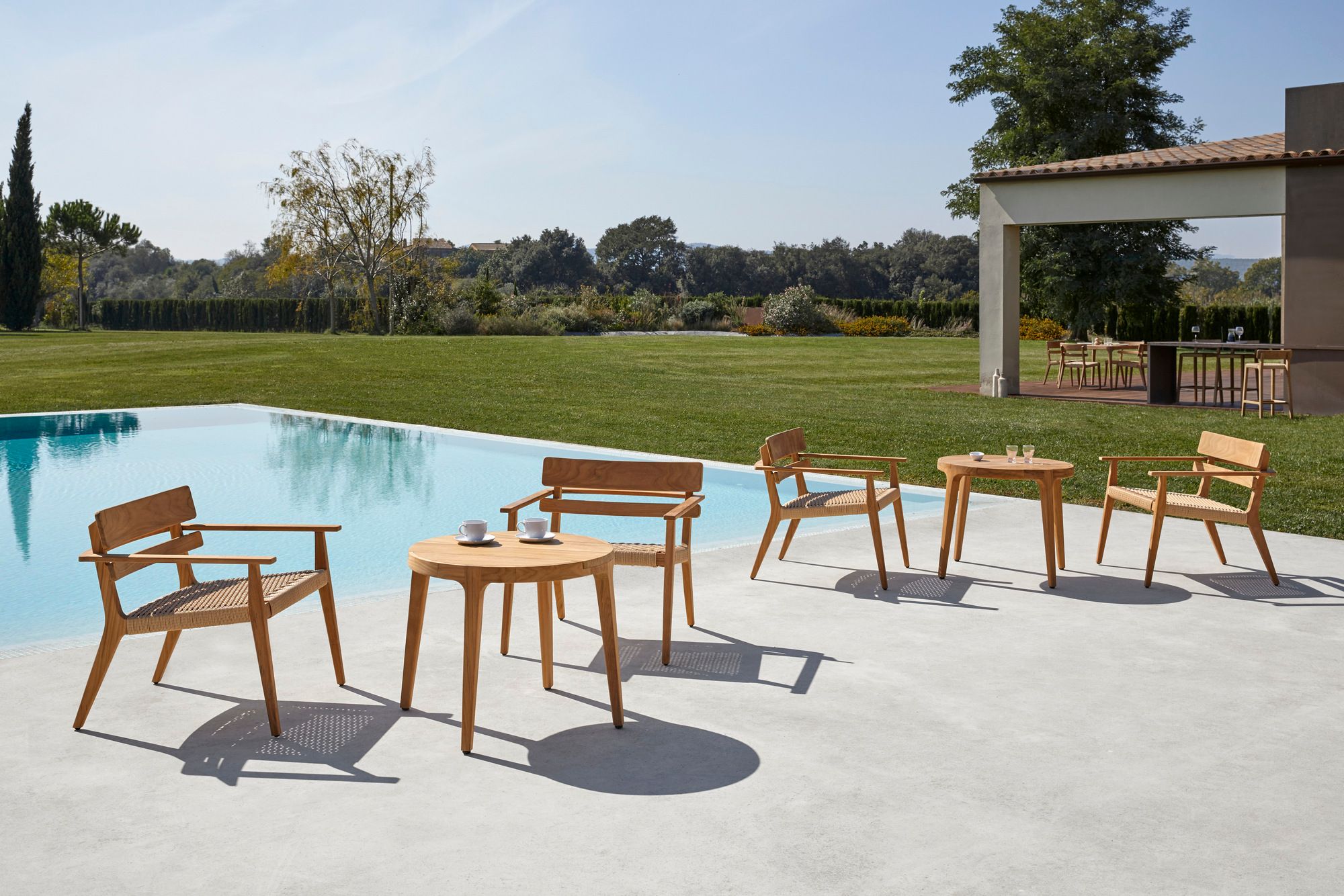 Садовое кресло из тикового дерева с подлокотниками POINT Paralel ARCH-00001965 - Вид №2