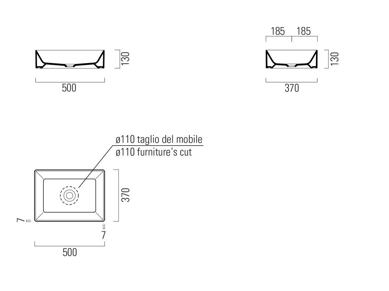 Керамическая прямоугольная столешница GSI ceramica Color Elements ARCH-00027400 - Вид №2