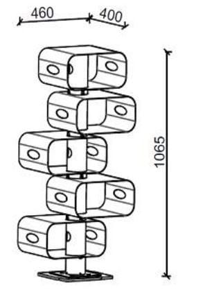 Светодиодная напольная лампа Corten™Steel Brillamenti кубический ARCH-00098844 - Вид №5