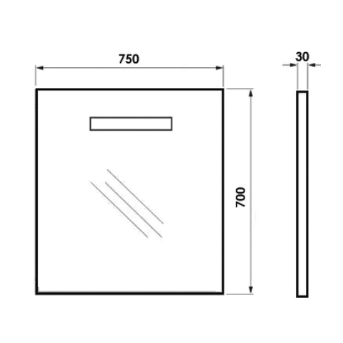 Зеркало Otto 75*70 см. С подсветкой Белый ORANGE sun-id-1517224 - Вид №2