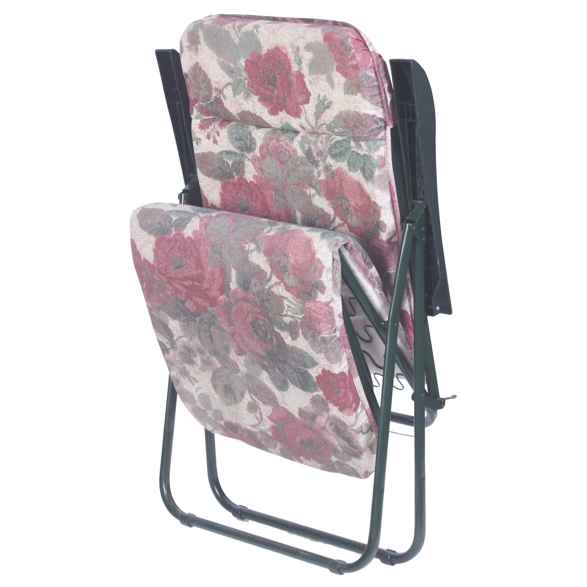 81956502 Кресло-шезлонг Турин 108x65x111 см металл розовый/ зеленый с принтом Santreyd  - Вид №1