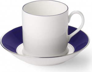 75956 Dibbern Чашка для эспрессо цилиндр.с блюдцем Dibbern "Королевский кобальт,платиновая линия" 100мл Фарфор костяной