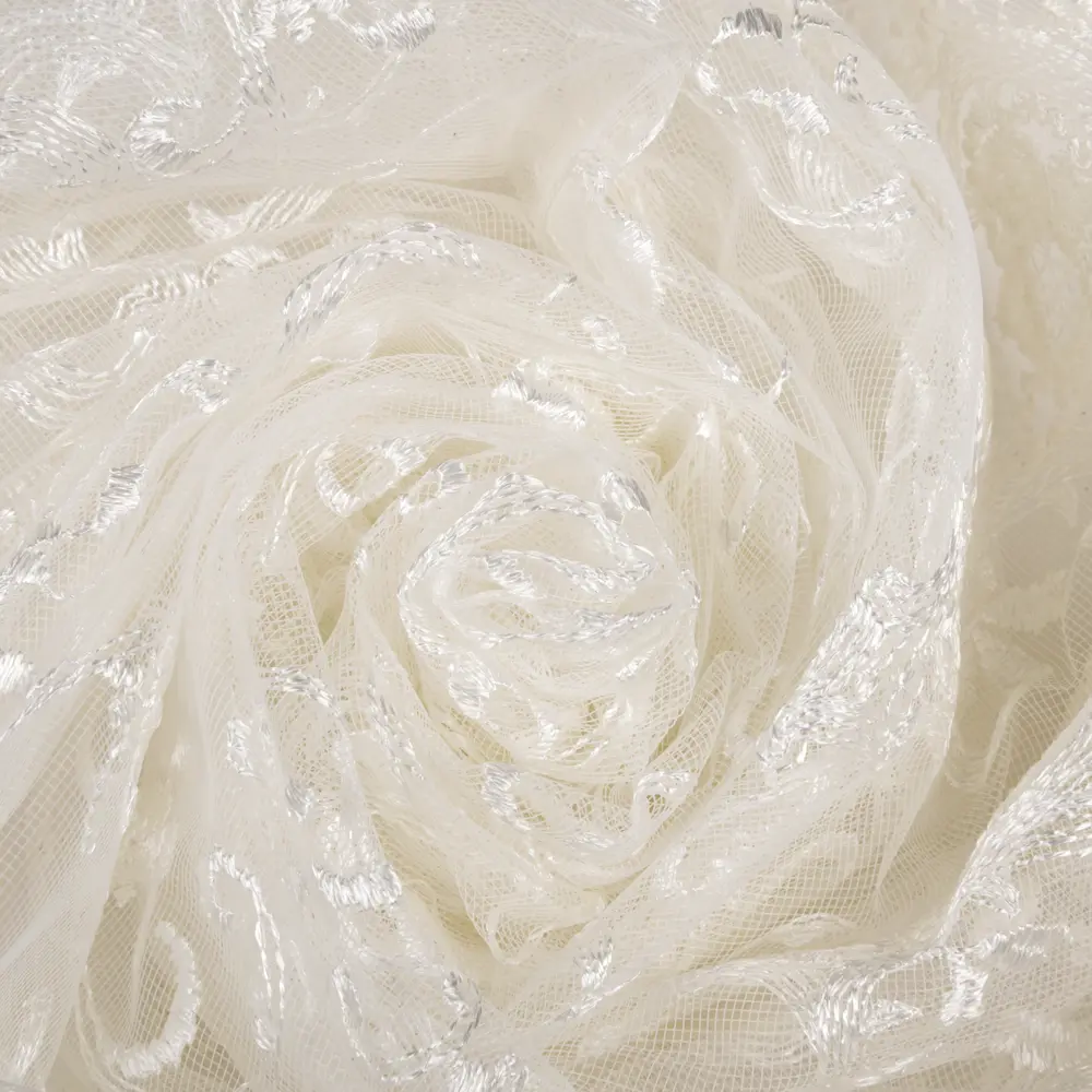 Тюль с вышивкой на сетке «Грация» 1 п/м 290 см цвет кремовый ELIT HOME STLM-2052259