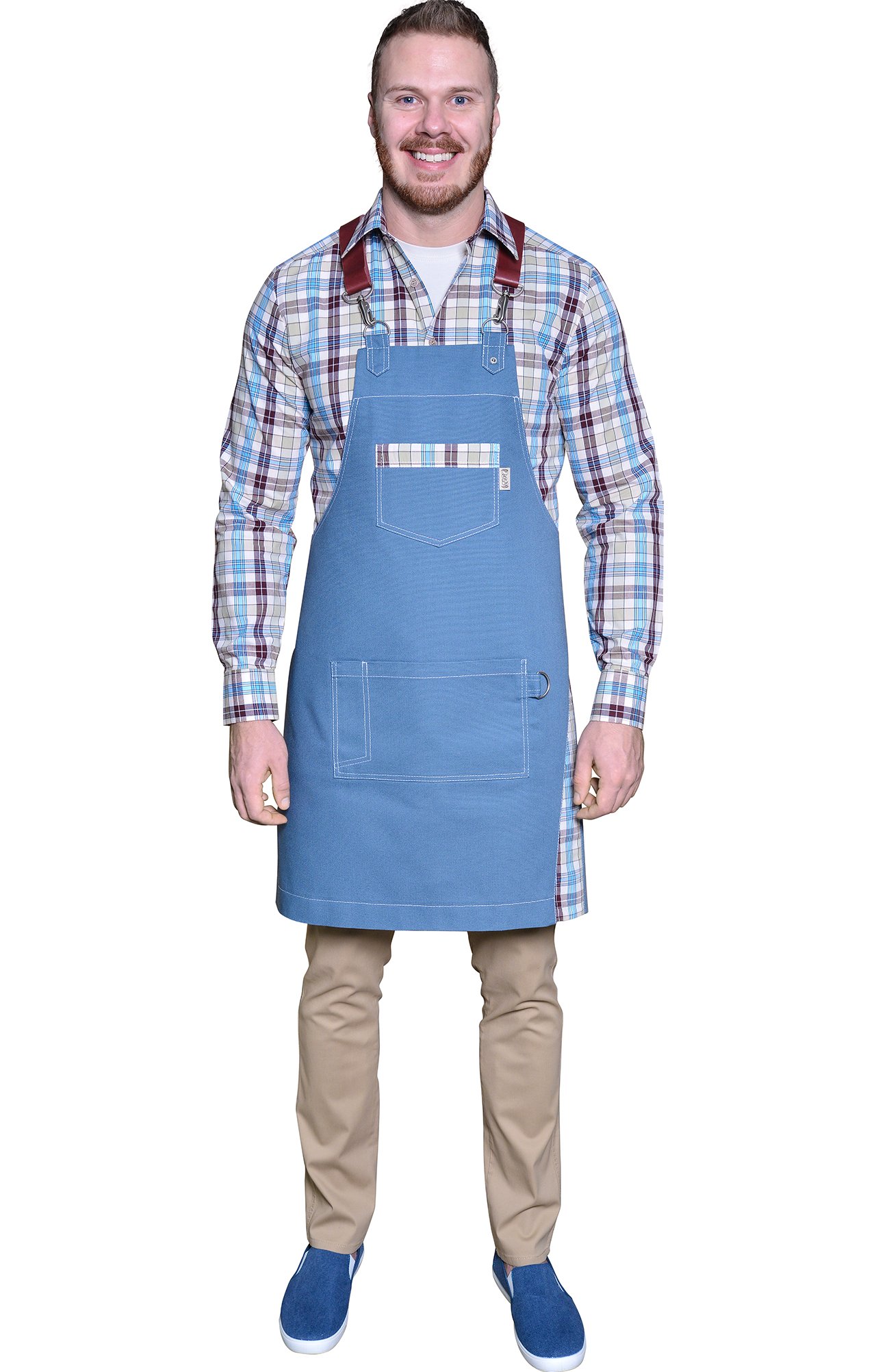 4951965 Фартук EIR с нагрудником grey-blue (серо-синий)  Одежда для официантов  размер Спецодежда  - Вид №2