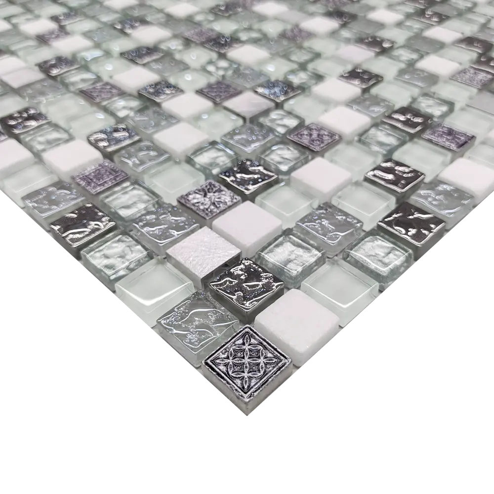 Мозаика стеклянная Azori Riviera 30x30 см цвет серый STLM-2064047 - Вид №2