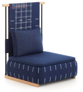 GAN Кресло из ткани с высокой спинкой Lan