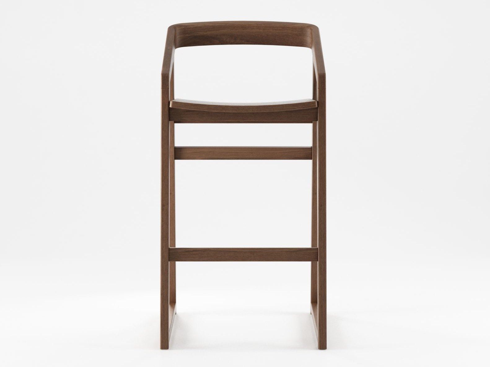 Твердый деревянный барный стул с подставкой для ног KARPENTER Experience ARCH-00141357 - Вид №1