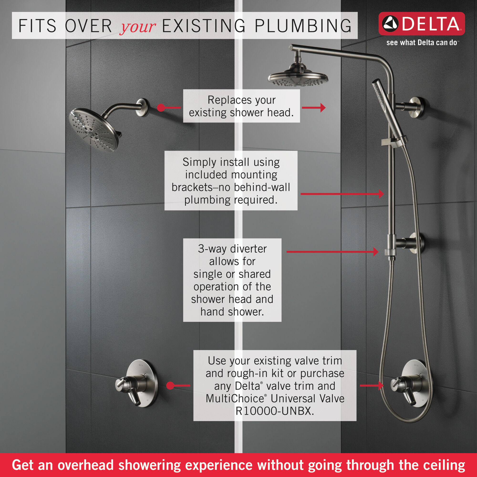 Душевая колонна угловая 18 дюймов Delta Faucet 58410-SS - Вид №3