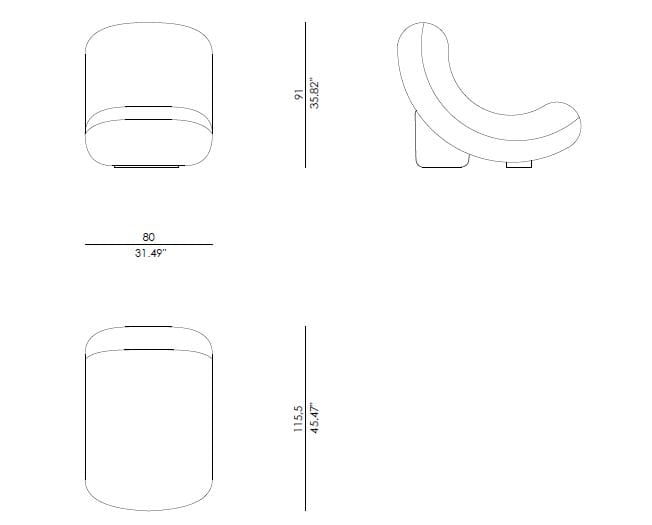 Тканевое кресло Enne NAMI ARCH-00003023 - Вид №4