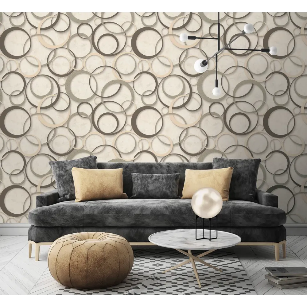 Обои флизелиновые Ovk design Кольца бежевые 1.06 м 10514-08 83671382 STLM-2162942 - Вид №2
