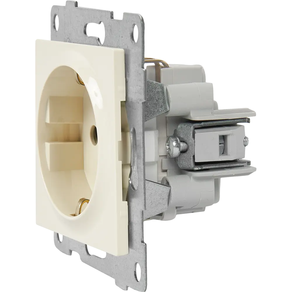 Розетка встраиваемая GUSI Electric Ugra с заземлением, бежевая 83864370 STLM-0045186 - Вид №4