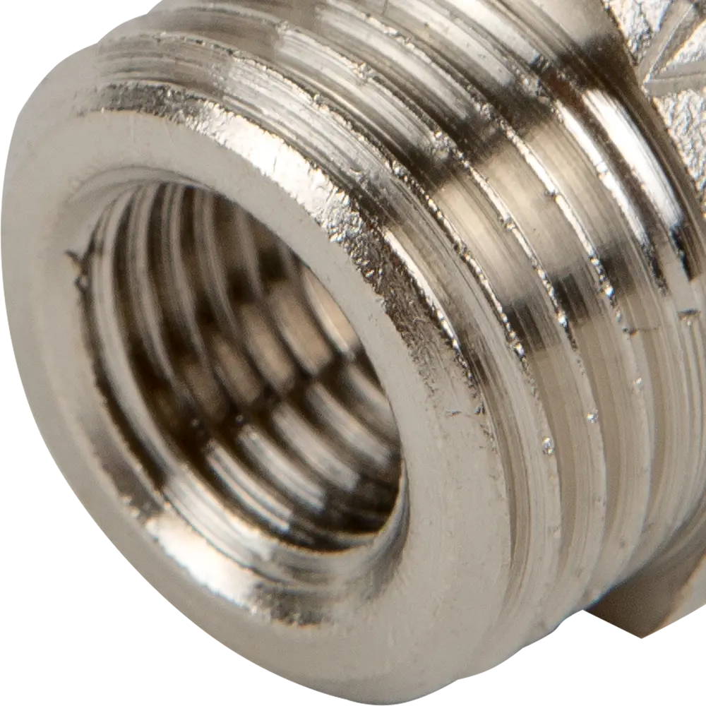 Футорка Valtec наружная-внутренняя резьба 1/2"х1/4" никелированная латунь STLM-2064952 - Вид №1
