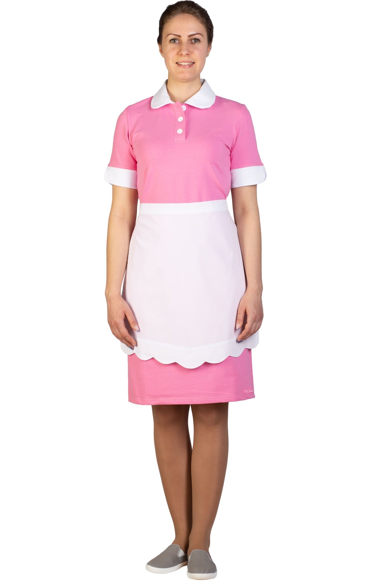 64664 Платье-поло трикотажное цвет PINK (розовый) GRACE  Одежда для обслуживающего персонала  размер 42 (XS)  - Вид №3