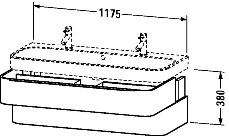 H2636707575 Happy D.2 Тумбочка подвесная Лен, декор Duravit - Вид №1