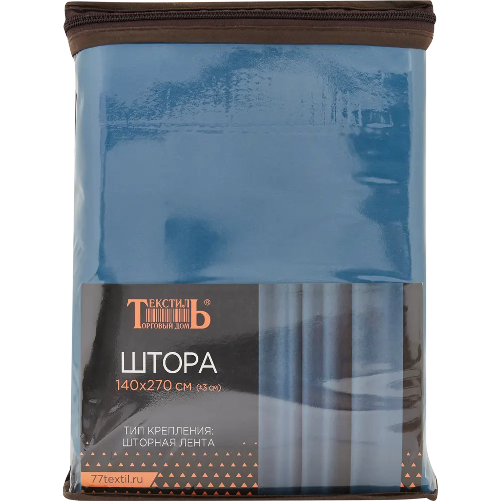 Штора на ленте блэкаут Ален 140x270 см цвет синий ТОРГОВЫЙ ДОМ ТЕКСТИЛЬ STLM-2113460 - Вид №5