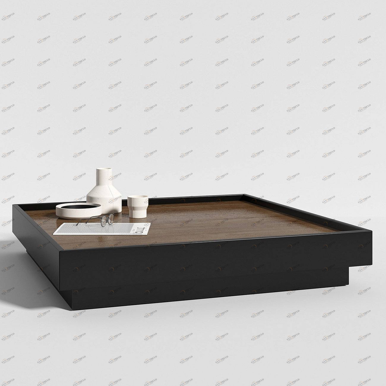 Журнальный столик квадратный с ящиком 100х100 см черный Low BRAGIN DESIGN  00-3879367 Черный 