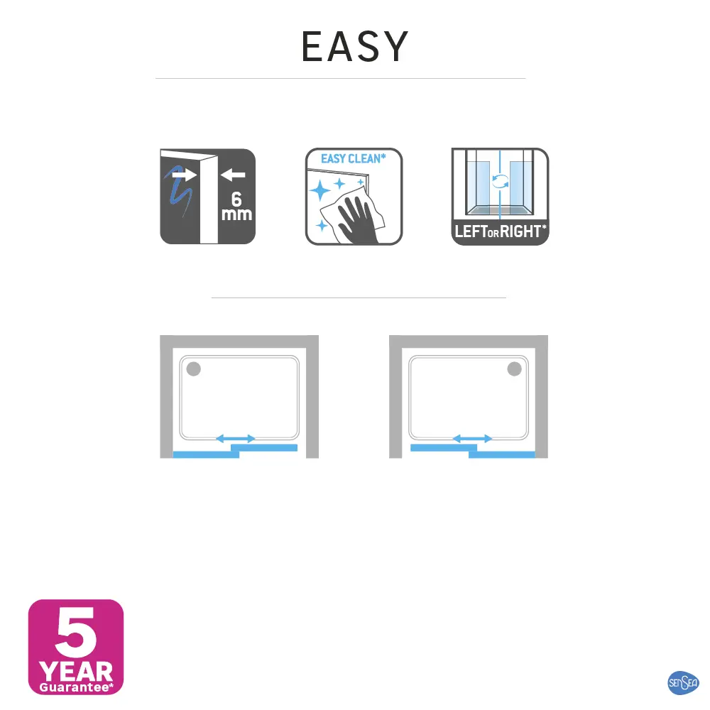 Комплект стекол для раздвижной душевой двери Sensea Easy 110 см прозрачное стекло цвет профиля на выбор 83631057 STLM-2005147 - Вид №23