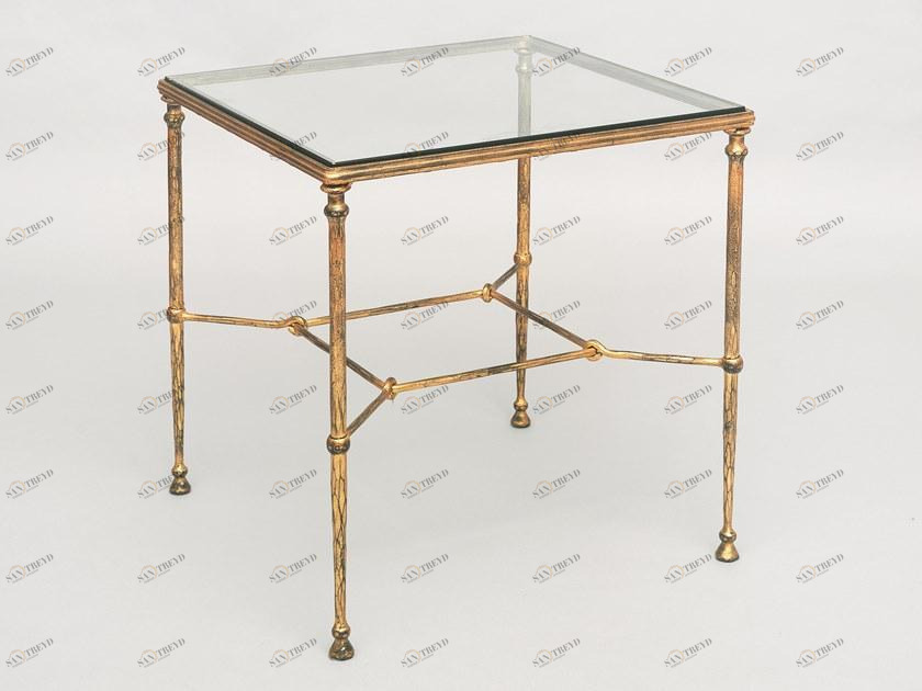 OFFICINACIANI Высокий квадратный стол для гостиной из железа и хрусталя  Hf2012ct-s 