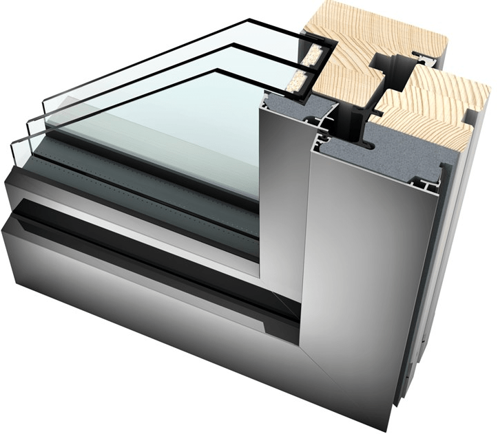 INTERNORM Italia Распашное окно из алюминия и дерева с тройным остеклением sun-id-1491036 - Вид №1