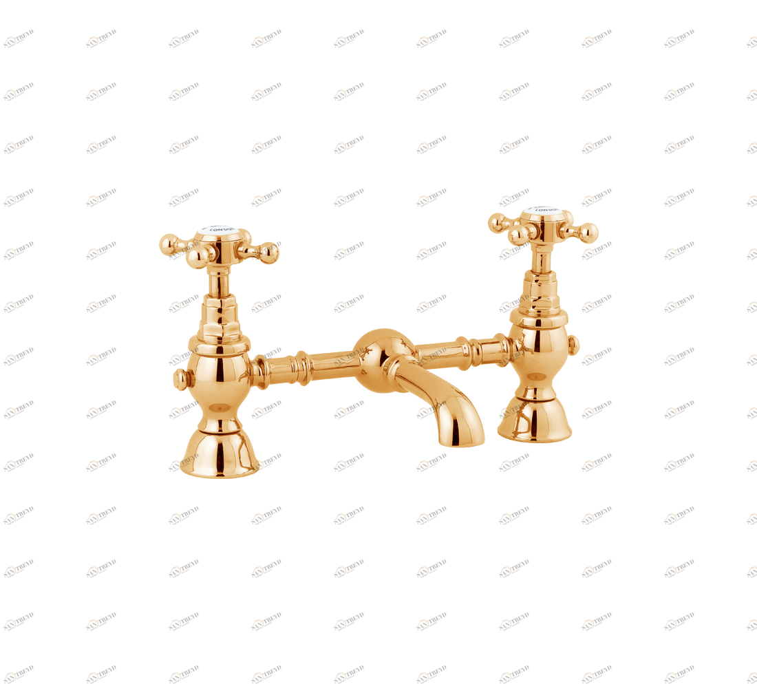 Gentry Home Смеситель для раковины мостик на 2 отверстия 200мм Mayfair Dark gold GH103268