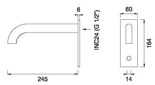 Настенный дозирующий носик из нержавеющей стали для умывальника CEADESIGN SIXTY ARCH-00100317 - Вид №2