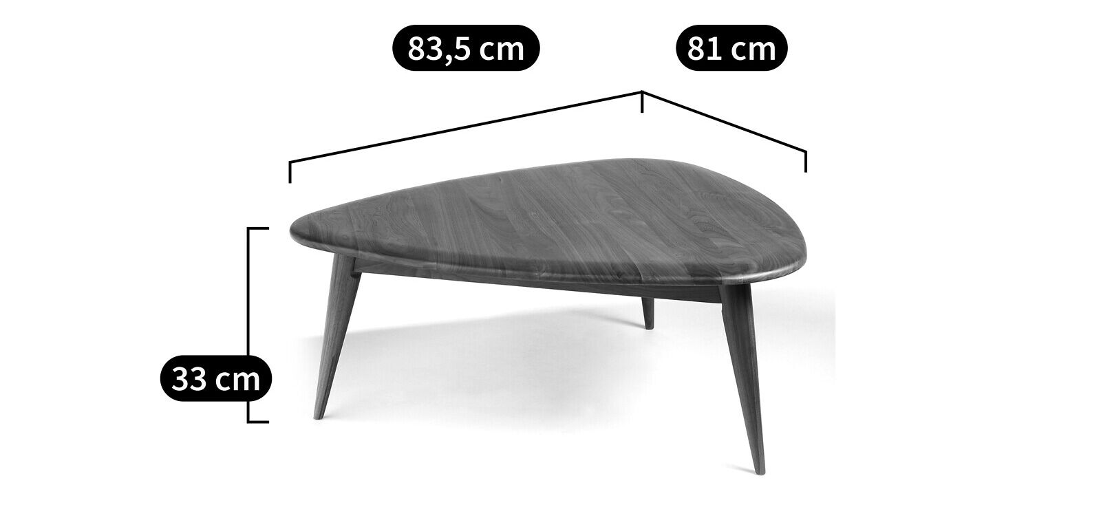 Низкий журнальный столик из грецкого ореха AMPM THÉOLEINE ARCH-00007140 - Вид №1