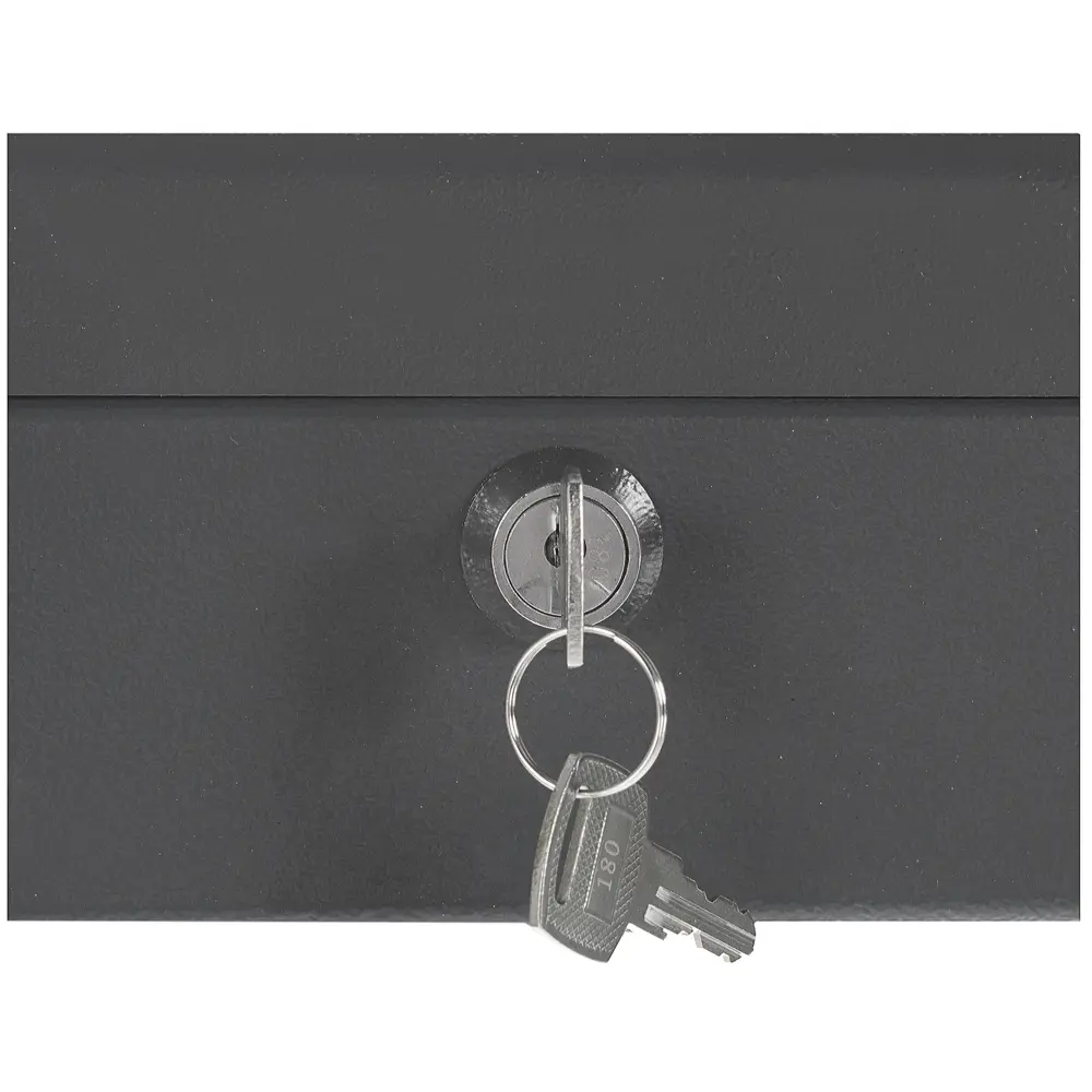 Кэшбокс с ключевым замком 9x25x18 см сталь цвет матовый черный Santreyd STLM-2014651 - Вид №2