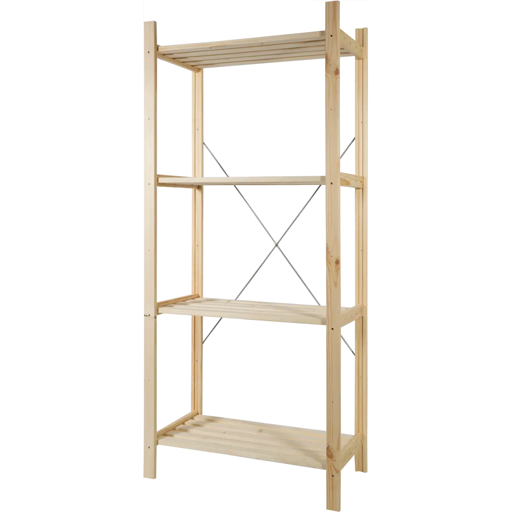 Стеллаж КД-1 4 полки 69x155x34 см нагрузка на полку до 35 кг дерево Santreyd STLM-2153994 - Вид №6
