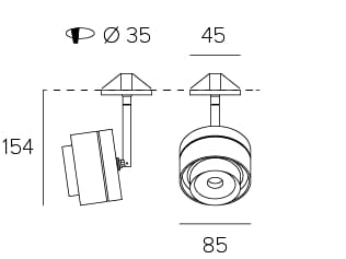 Регулируемый светодиодный прожектор из алюминиевого сплава Letroh поверхность ARCH-00131915 - Вид №3