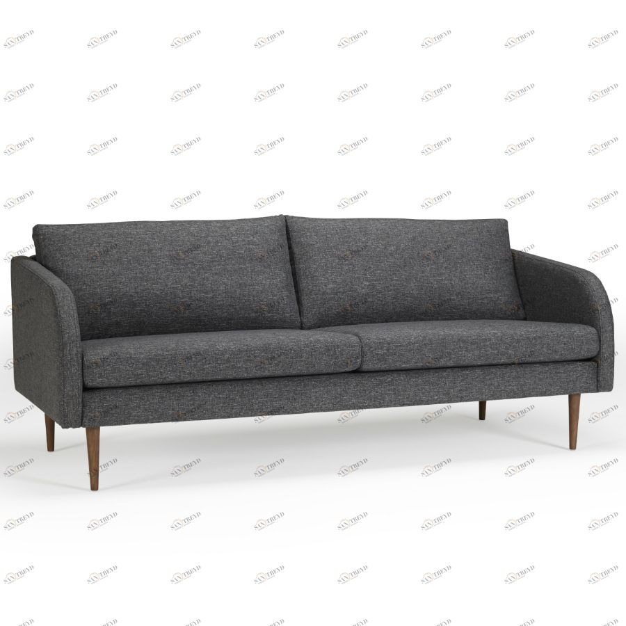 Диван трехместный Hugo с ножками из дуба/грецкого ореха, темно-серый Kragelund 37003248248
