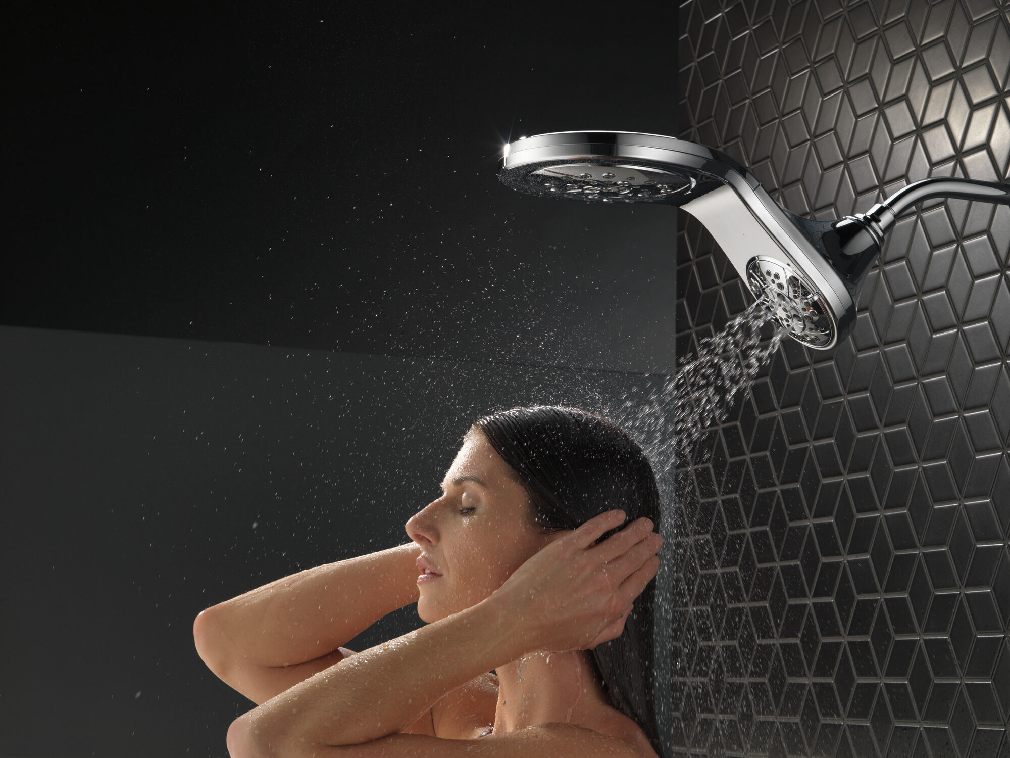 58581-PK HydroRain® H2Okinetic® In2ition® Душ два в одном с 5 настройками Delta Faucet Universal Showering Хром  - Вид №21