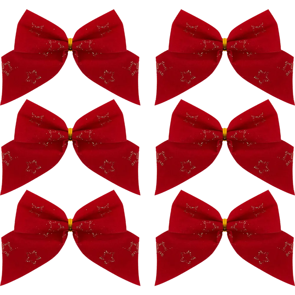 Бант новогодний Красный в клеточку 6 шт Santreyd STLM-2040139 - Вид №3