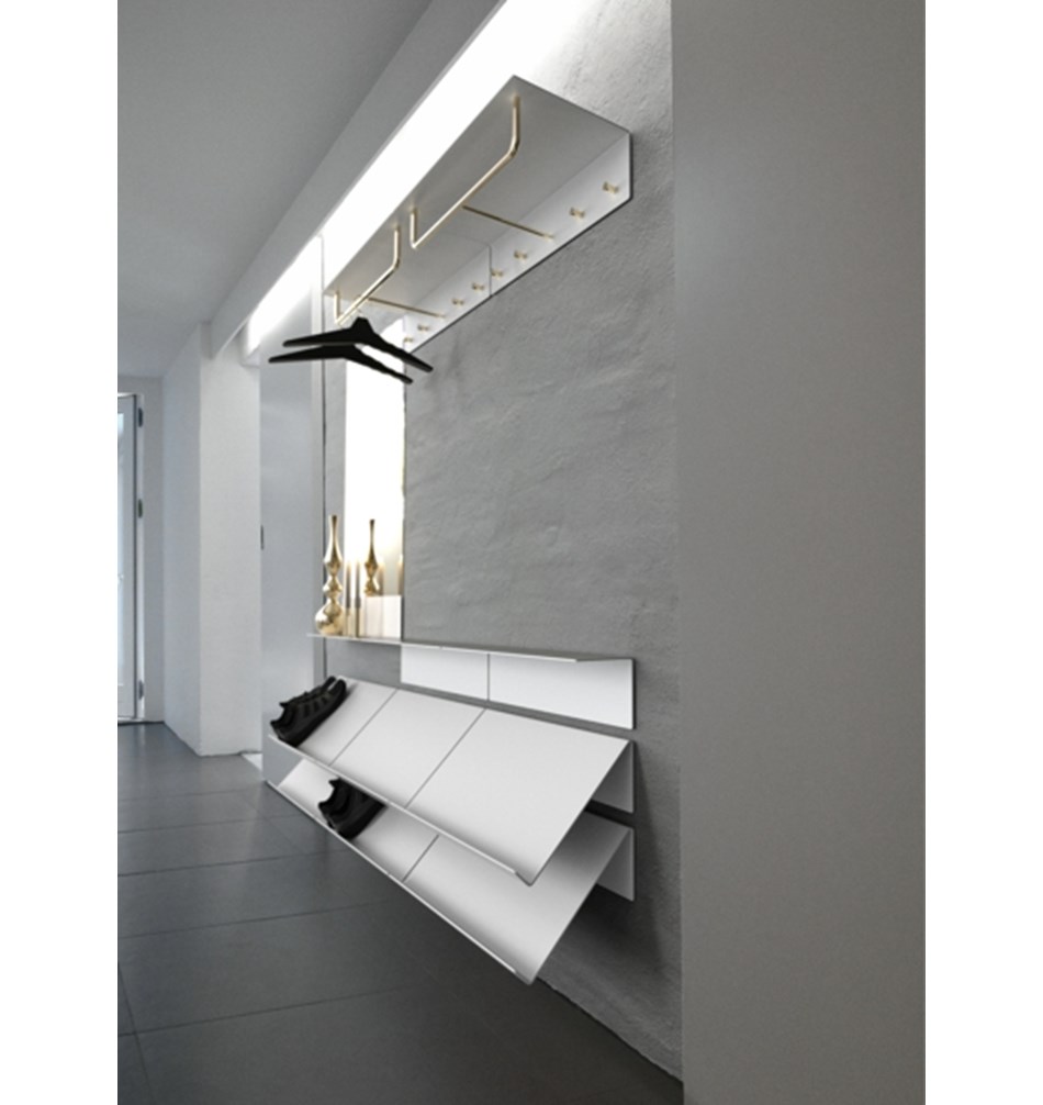 FROST Вешалка для верхней одежды UNU 600 » белый / золотой Алюминий / нержавеющая сталь Белое золото U4003-GW  - Вид №1