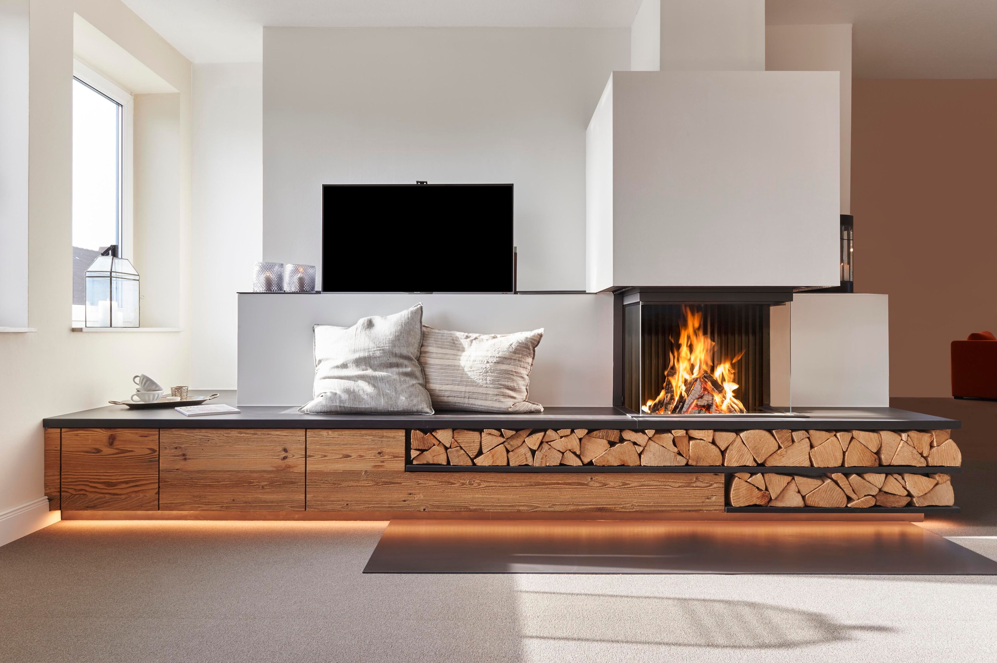 Дровяной камин с тройным фасадом KALFIRE W66/48S ARCH-00022788 - Вид №1