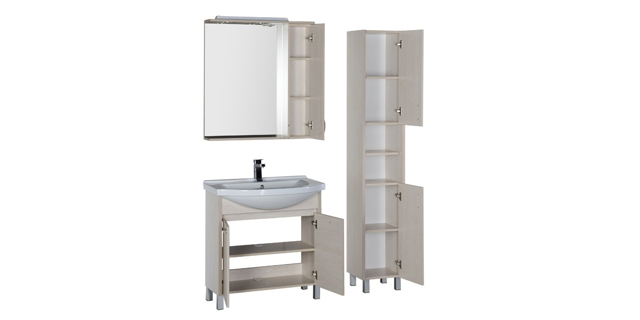 Комплект мебели Aquanet Донна 80 белый дуб 00169044 - Вид №4