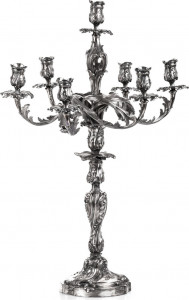 101989 Odiot Канделябр семирожковый Odiot "Рокайл" (серебро 925) 60см Серебро 925