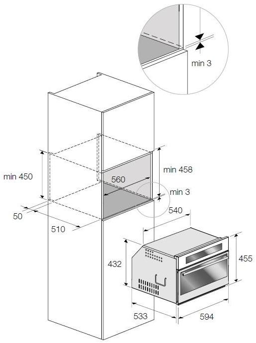 Fulgor Milano Встроенная паровая духовка Compact 45 sun-id-1452943 - Вид №2