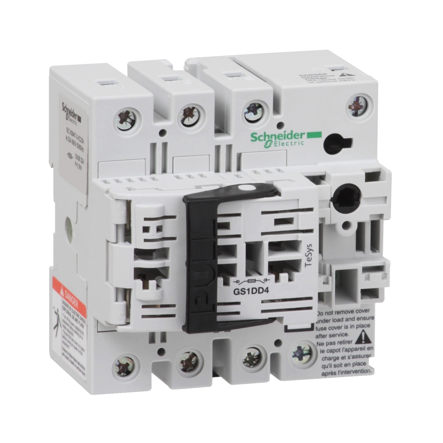 GS1DD4 Рубильник с предохранителем GS 32А 3P, 10x38 Schneider Electric TeSys 