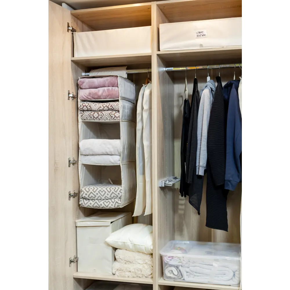 Органайзер подвесной Spaceo 4 полки 30х40х90 см цвет бежевый STLM-2114995 - Вид №2