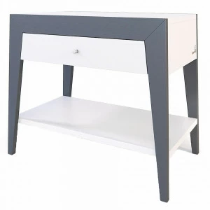 Прикроватная тумбочка для спальни светло-серая с белым ящиком 62 см Still BRAGIN DESIGN  256427 Белый