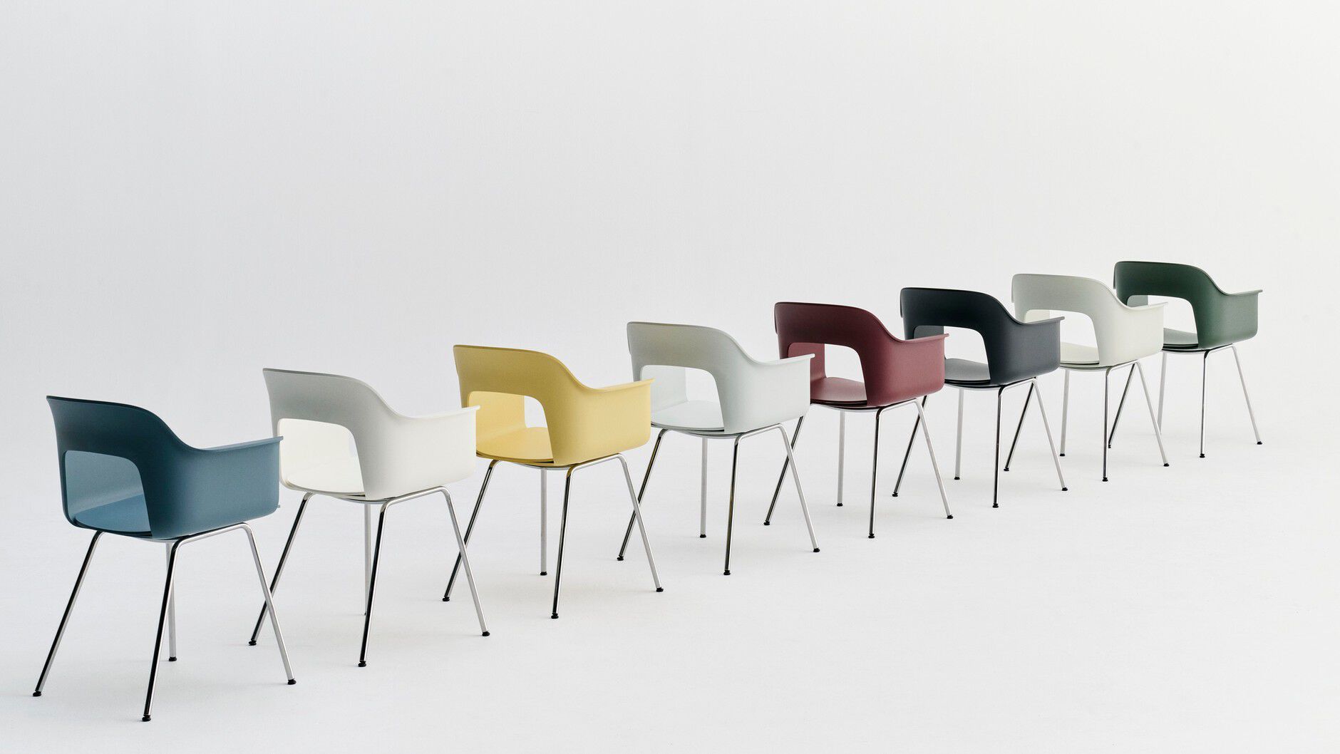 Полипропиленовый стул с подлокотниками с открытой спинкой Hay макет ARCH-00062765 - Вид №29