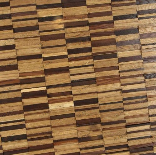 Мозаика и 3D панели из дерева Tarsi 3D Баста+ Дуб 3д (мозаика панели), брашированная (3Д (мозаика панели), Брашированная) 300х300 мм 3Д8М21