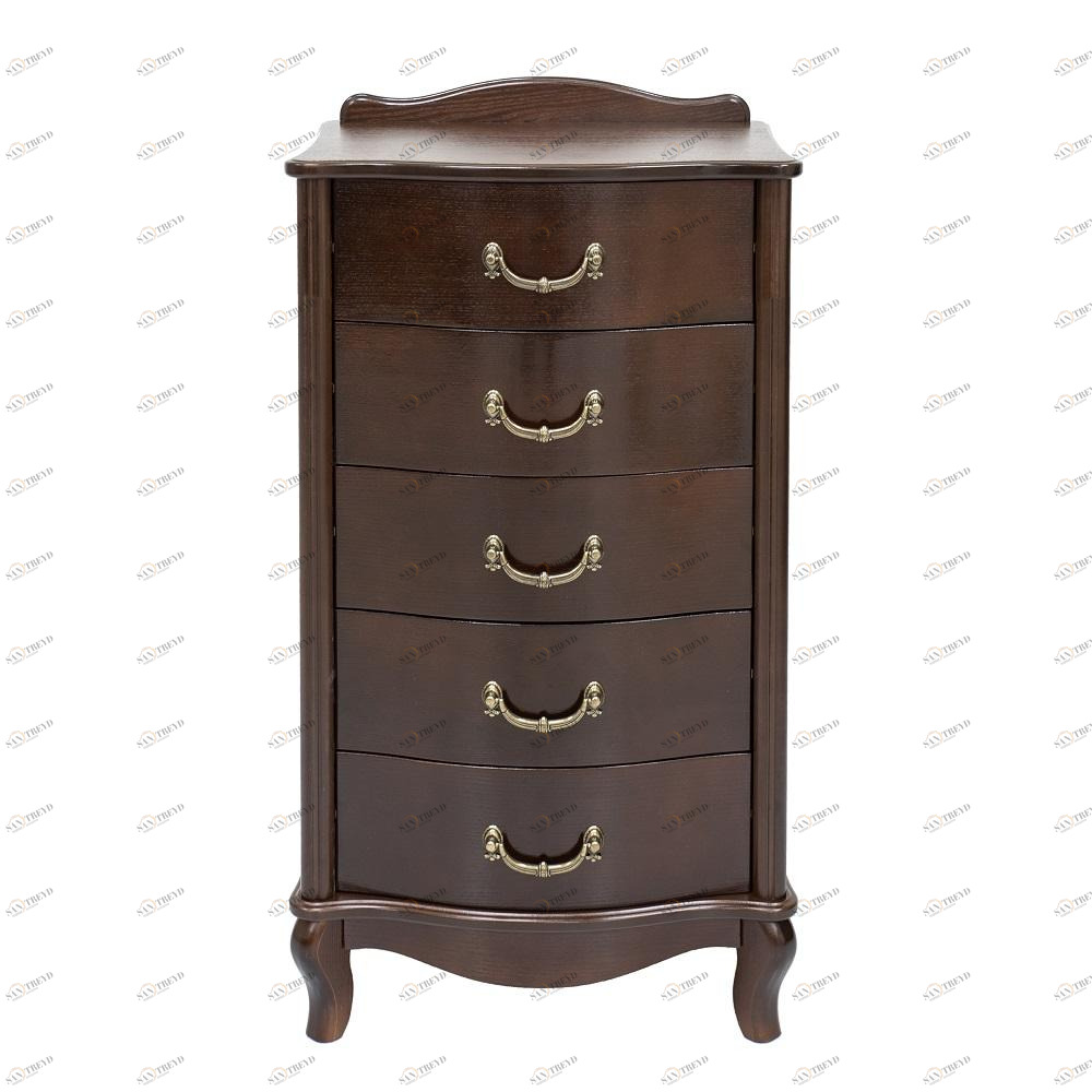 Комод с 5 ящиками высокий деревянный, орех "Джульетта" IMPEX  00-3885586 Коричневый;орех 