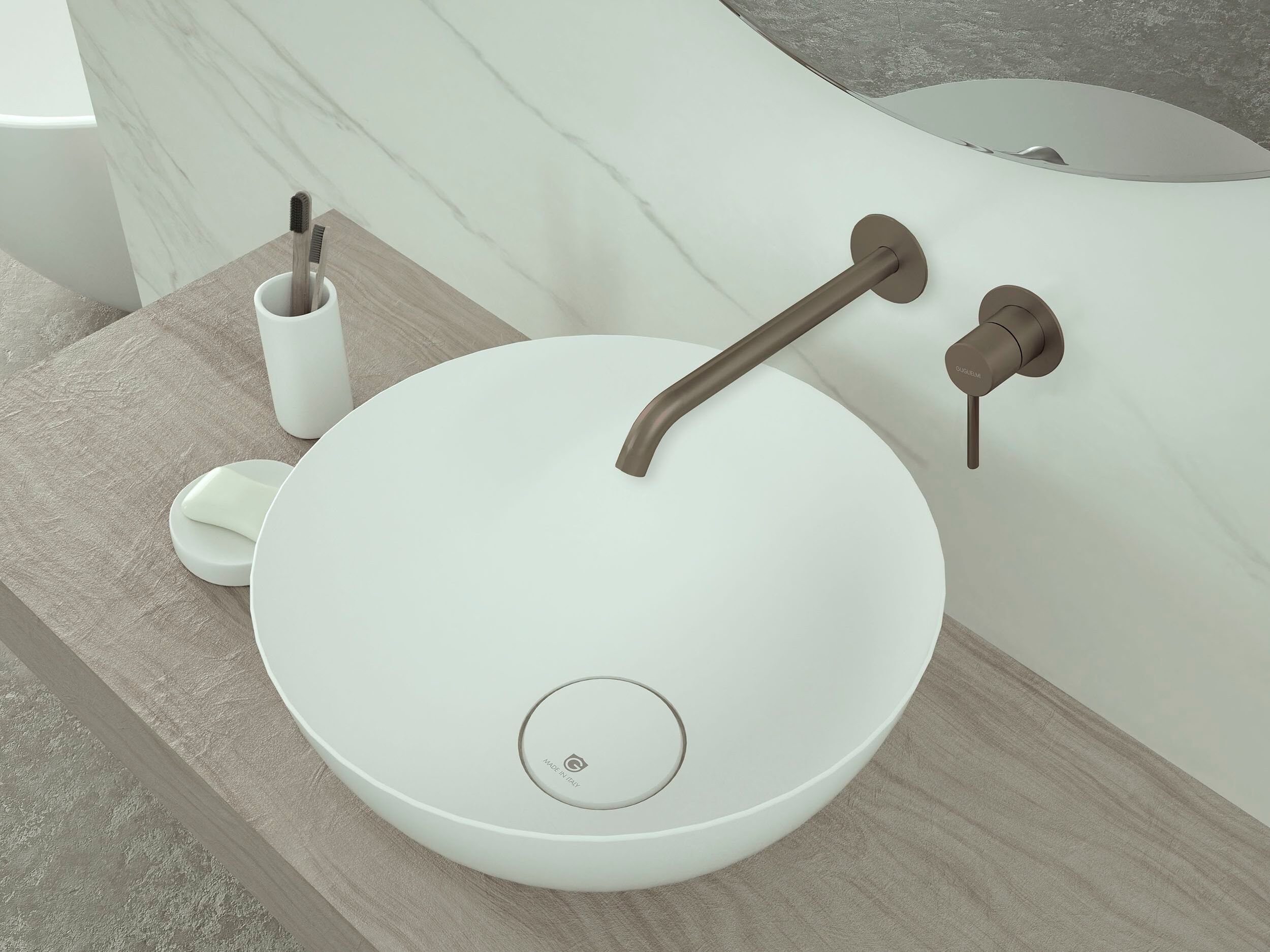 2 отверстия настенный однорычажный смеситель для раковины GUGLIELMI RUBINETTERIE Sprint ARCH-00091465 - Вид №3